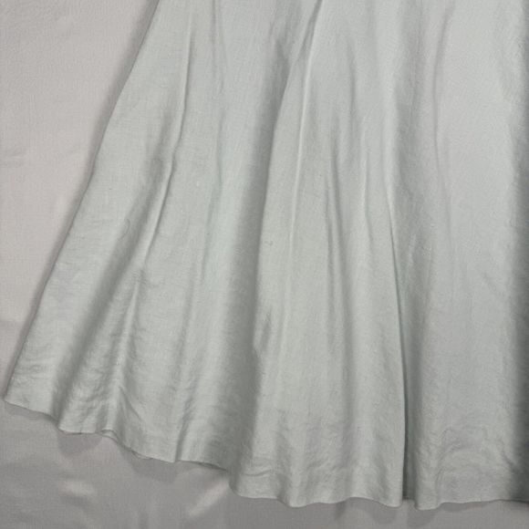 Banana Republic Linen Skirt Pale Blue Size 2 Stretch High Waist Midi A-Line - Picture 5 of 14